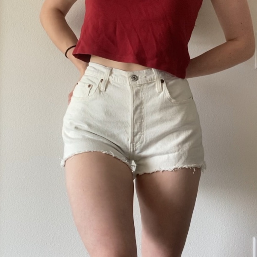 Women's Levi’s 501 White Denim Shorts